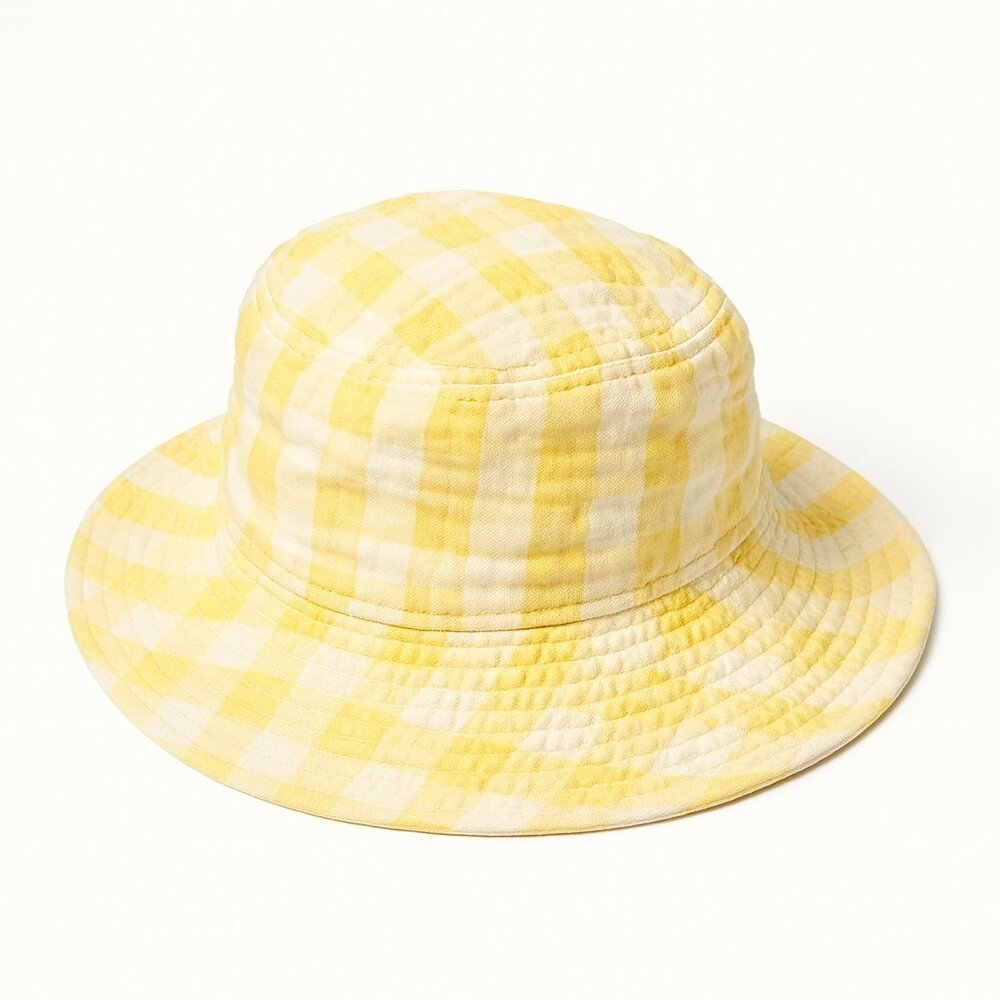 Milly Yellow and White Cotton Hat